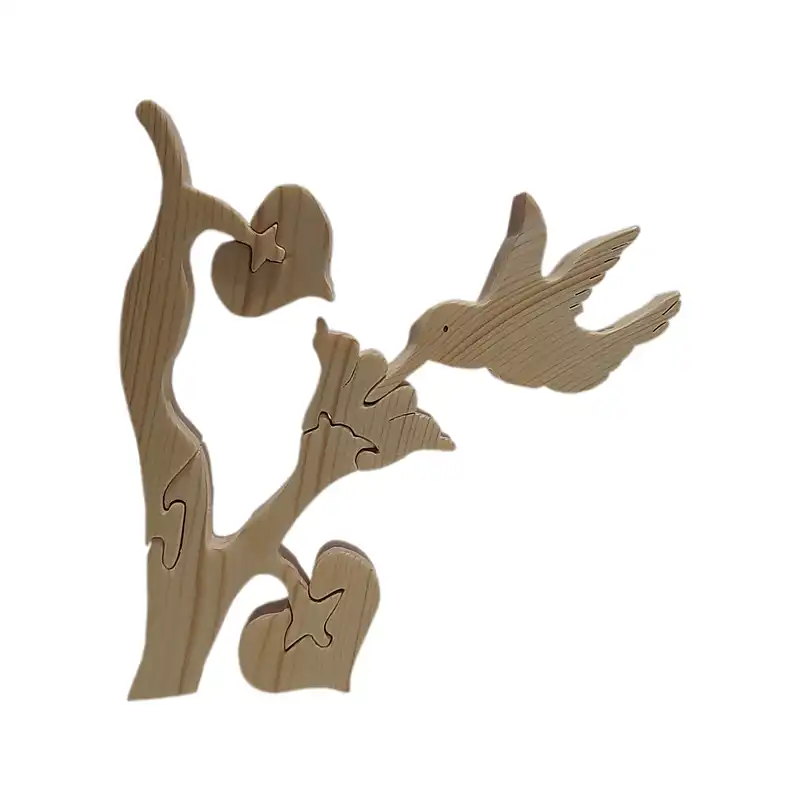 اسباب بازی چوبی مدل کبوترروی گل