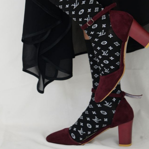 جوراب ساق بلند زنانه پاوین مدل سه ربع مجموعه چهار عددی