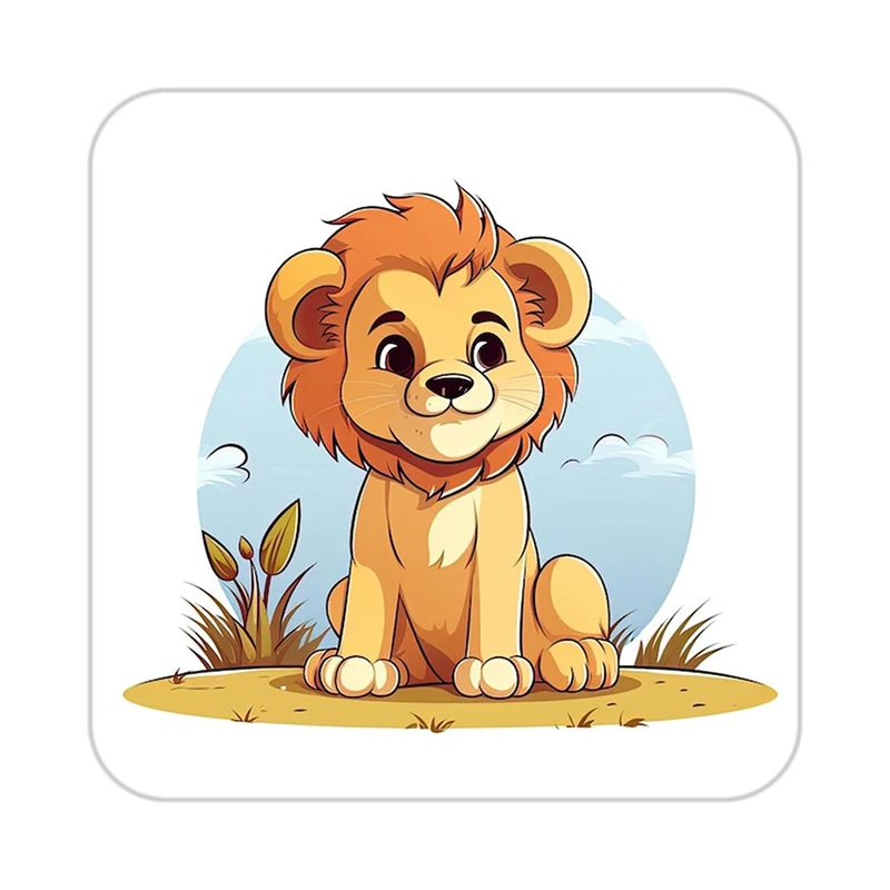 زیر لیوانی کاکتی طرح شیر مدل mp23410