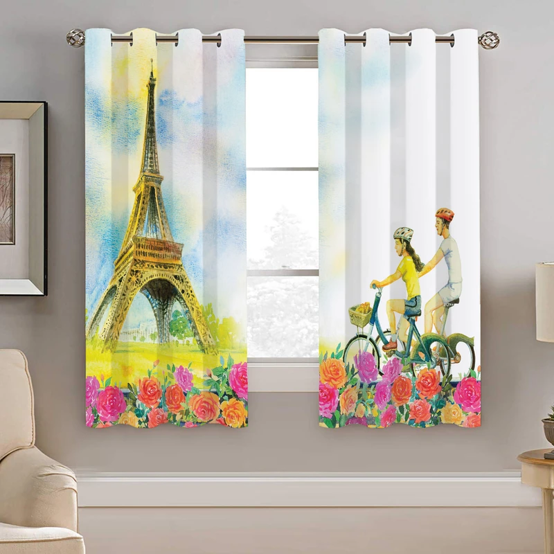 پرده نیروانا طرح ایفل مدل مخمل کد 4621 سایز 140×200 سانتی متر