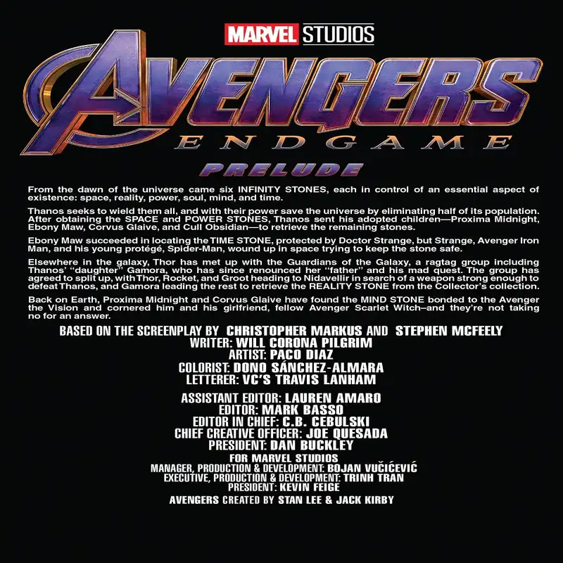 مجله Marvels Avengers Endgame Prelude 2 ژانویه 2019