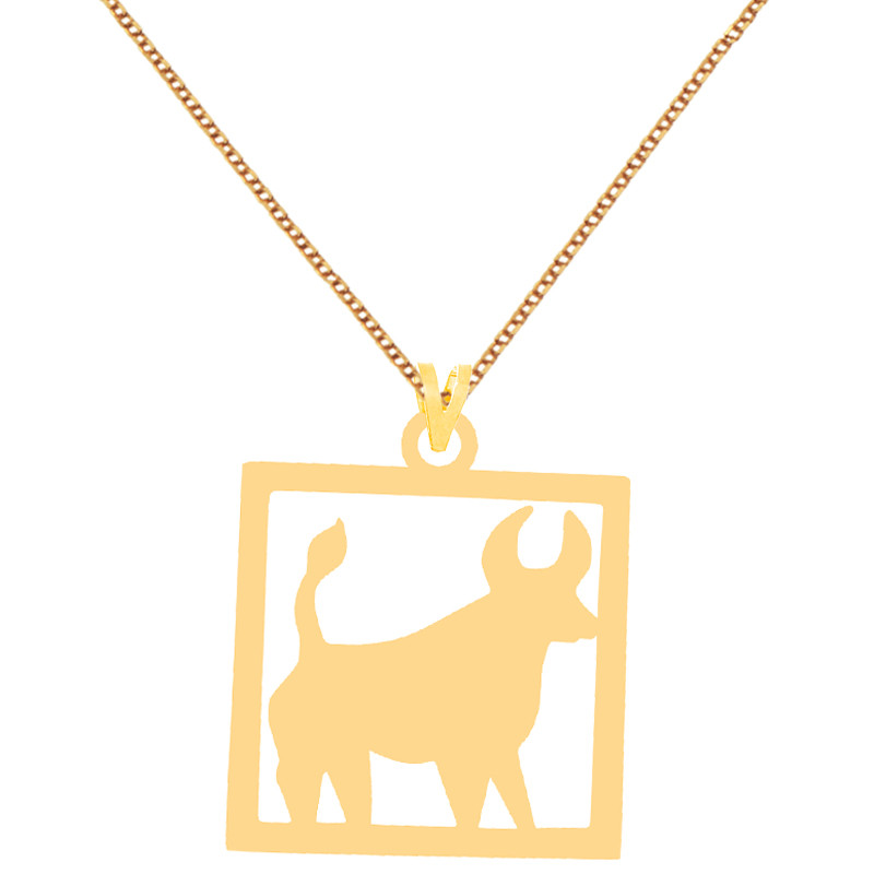 گردنبند طلا 18 عیار زنانه کرابو طرح گاو اردیبهشت مدل Kr7097