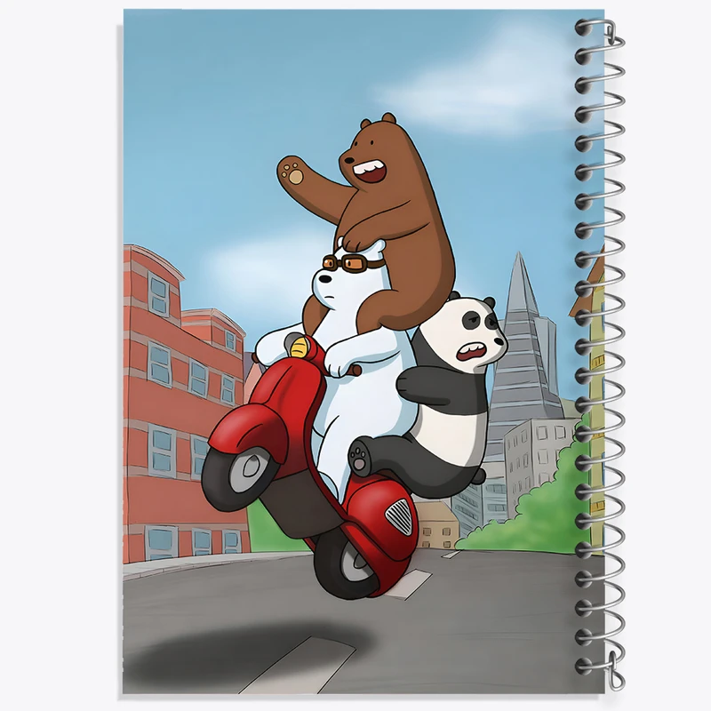 دفتر ژورنال نویسی 50 برگ خندالو مدل نقطه ای طرح سه خرس کله پوک کد N4913