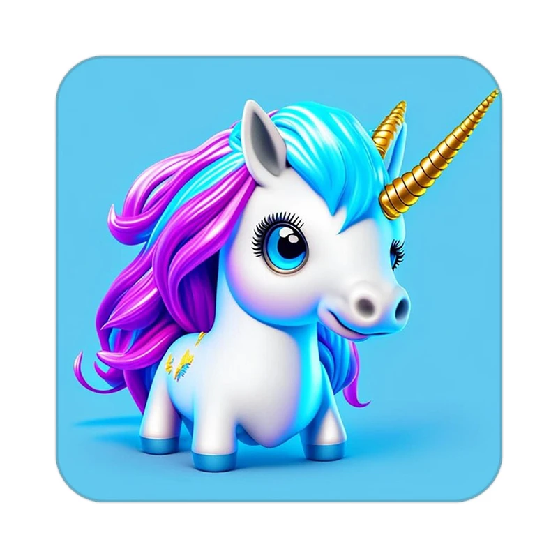 زیر لیوانی کاکتی طرح اسب تک شاخ و یونیکورن مدل mp28901