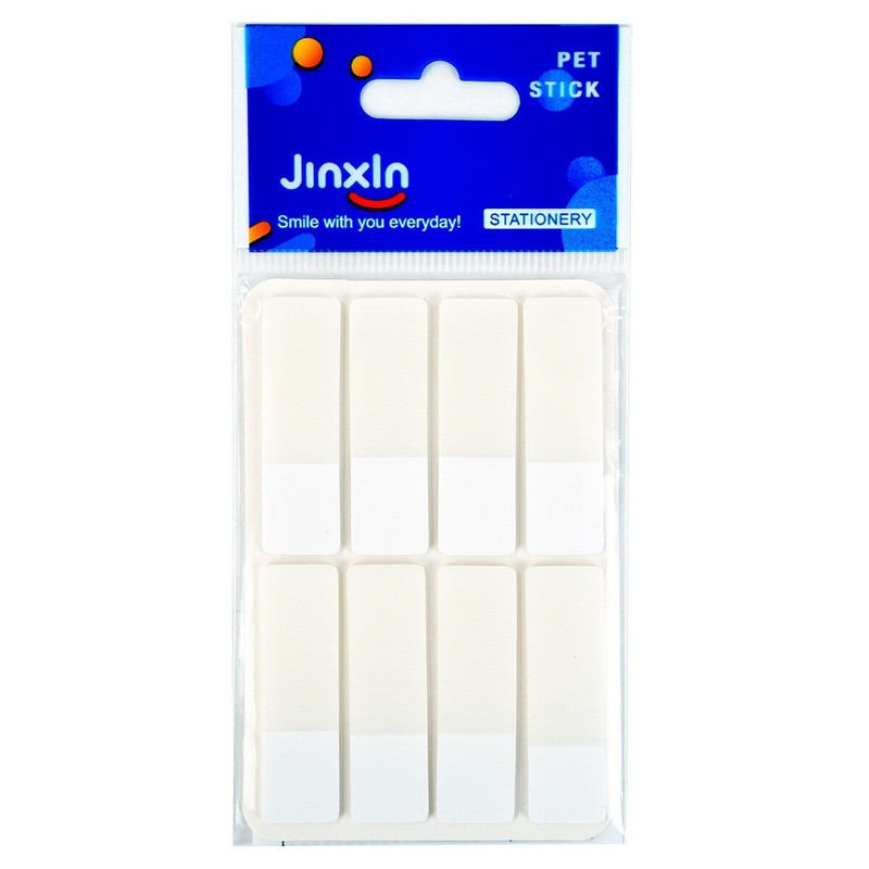 کاغذ یادداشت جینکسین مدل چسب دار سایز 4×1 سانتی‌متر بسته 8 عددی