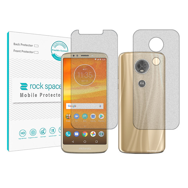 محافظ صفحه نمایش مات راک اسپیس مدل HyMTT مناسب برای گوشی موبایل موتورولا Moto E5 Plus به همراه محافظ پشت گوشی