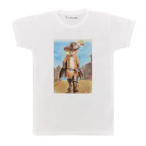 تی شرت بچگانه پرمانه طرح گربه چکمه پوش کد pmt.7612