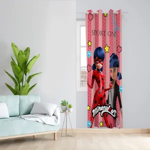  پرده مدل دختر کفشدوزکی مخمل پانچی کد 1986 سایز 140x200 سانتی متر