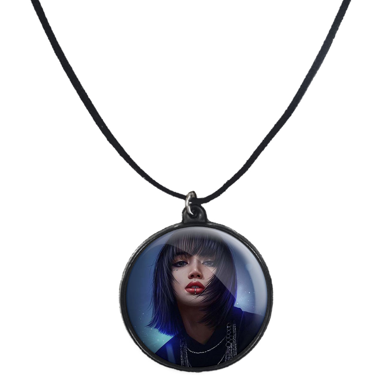 گردنبند پرمانه طرح بلک پینک کد pmb.6951 مدل دو طرفه