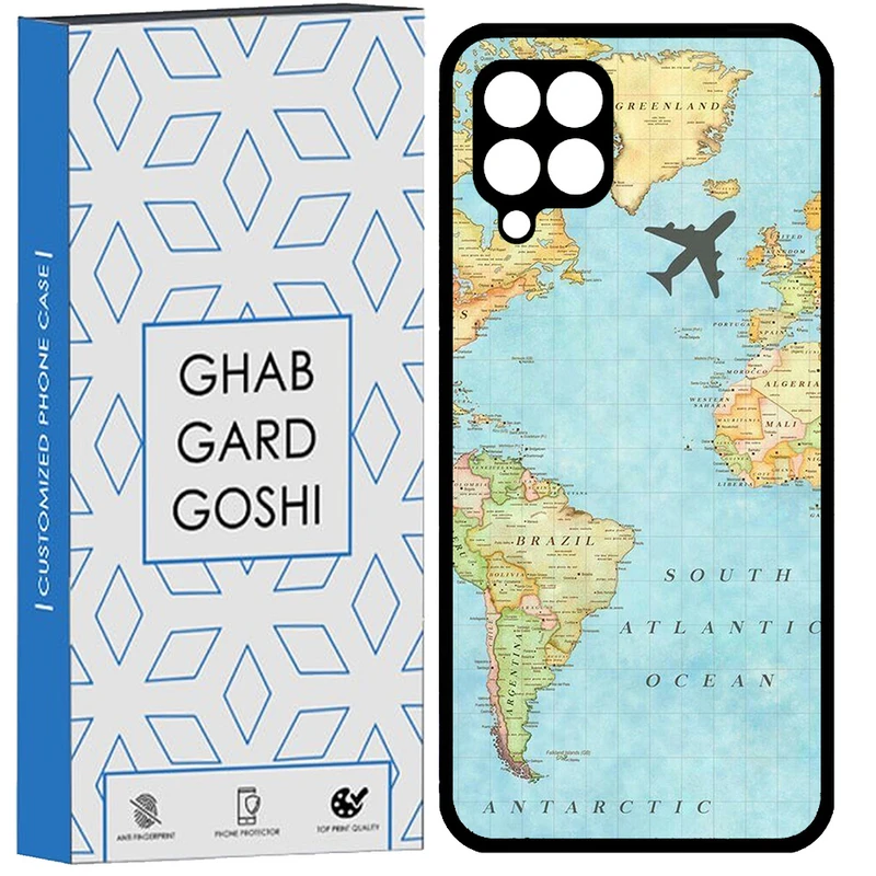 کاور قاب گارد گوشی طرح نقشه جهان کد TPU-057 مناسب برای گوشی موبایل سامسونگ Galaxy A12 / M12