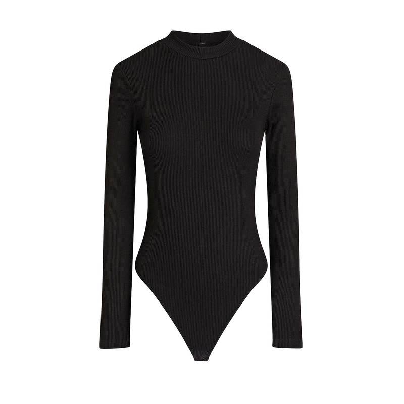 بادی آستین بلند زنانه کژین دوخت مدل B01 رنگ مشکی