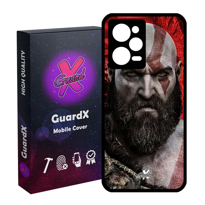 کاور گارد ایکس طرح God of War مدل Glass10035 مناسب برای گوشی موبایل شیائومی Redmi Note 12 Pro 5G/Poco X5 Pro 5G/Note 12 Pro Pro speed