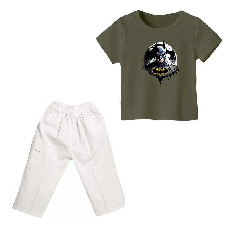ست تی شرت و شلوارک پسرانه مدل بتمن کد ۸