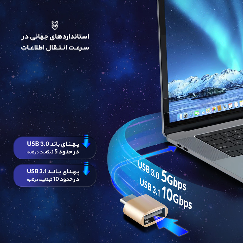 مبدل USB به USB-C مدل PLUS