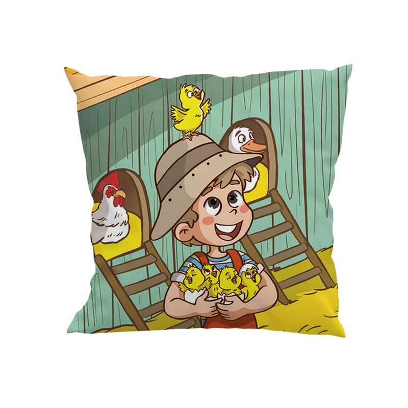 کوسن پاد آفرین مدل پسر روستایی و حیوانات کد DKK735