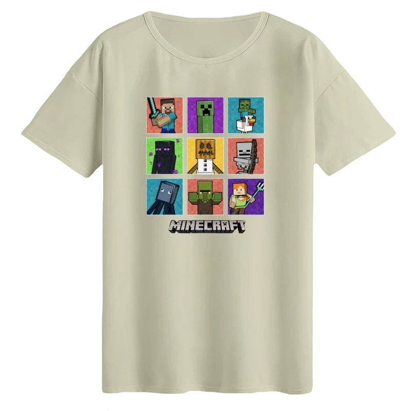 تی‌شرت لانگ آستین کوتاه زنانه مدل ماینکرفت کد۷