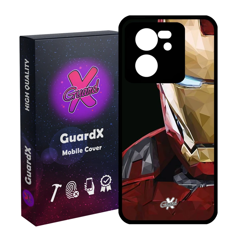 کاور گارد ایکس طرح Iron Man مدل Glass10048 مناسب برای گوشی موبایل شیائومی 13T/13T Pro/Redmi K60 Ultra