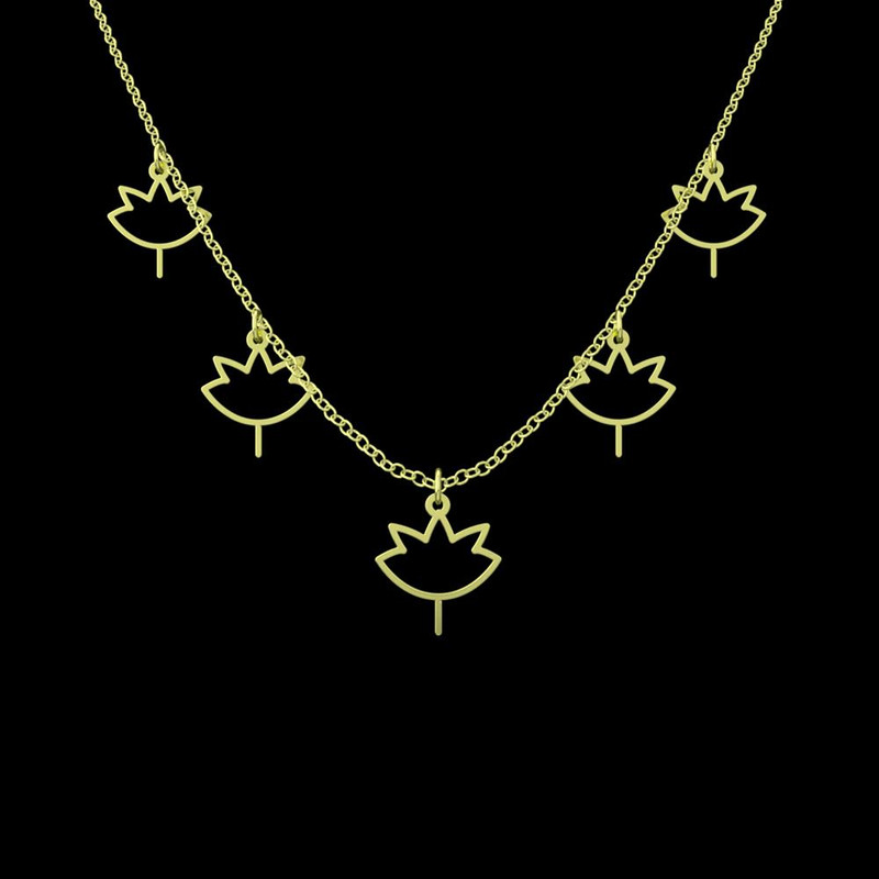 گردنبند طلا 18 عیار زنانه مدوپد مدل برگ کد RNA16030