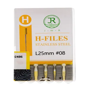 فایل دستی دندانپزشکی جی دبلیو آر مدل H سایز 8 بسته 6 عددی