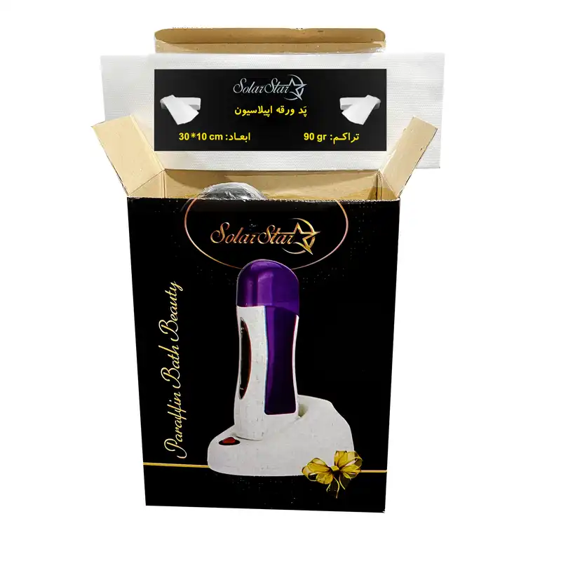 دستگاه موم گرم کن و ذوب وکس خشابی سولار استار مدل 402 به همراه پد اپیلاسیون بسته 10 عددی