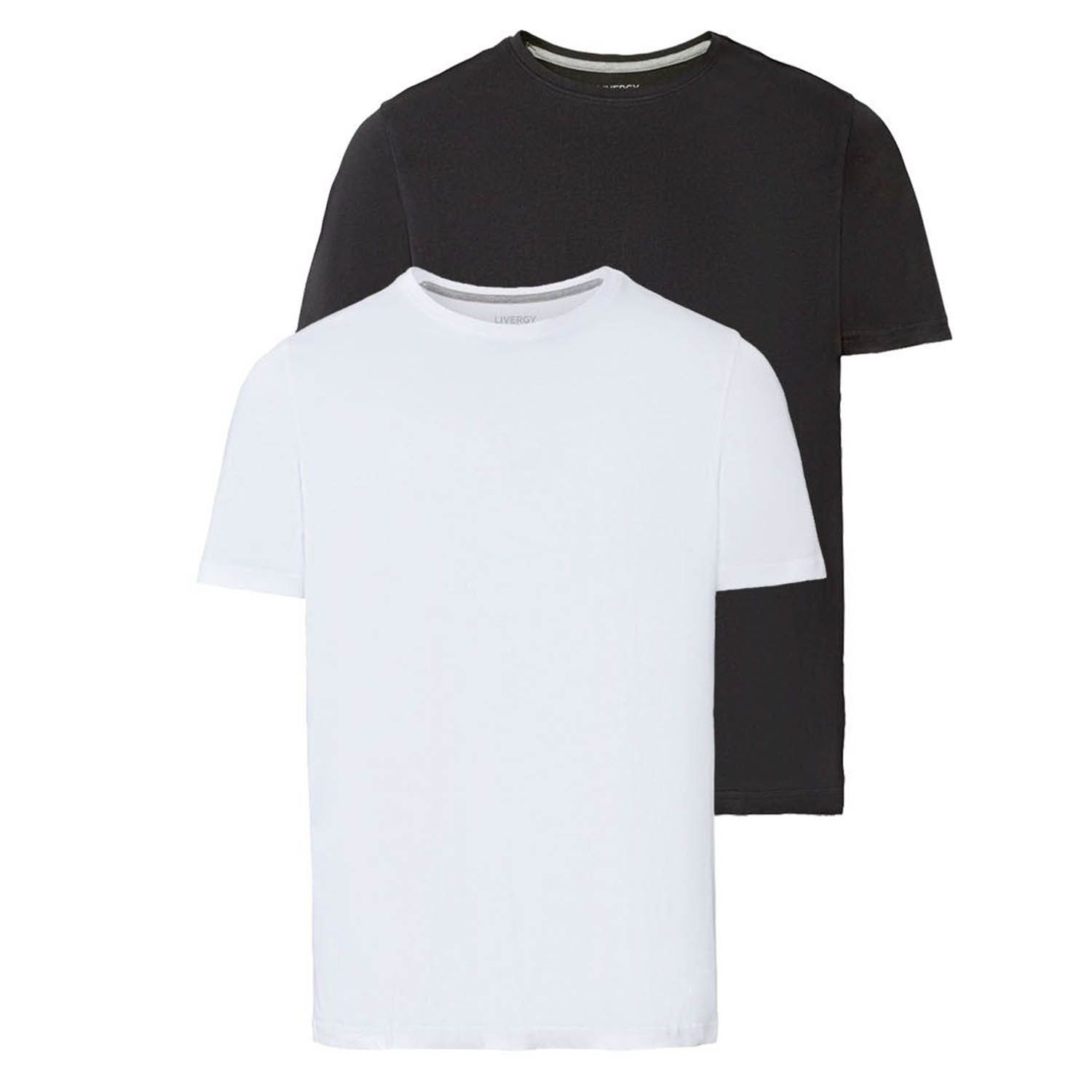 تی شرت آستین کوتاه مردانه لیورجی مدل TwoColoredBkWh2022 مجموعه 2 عددی