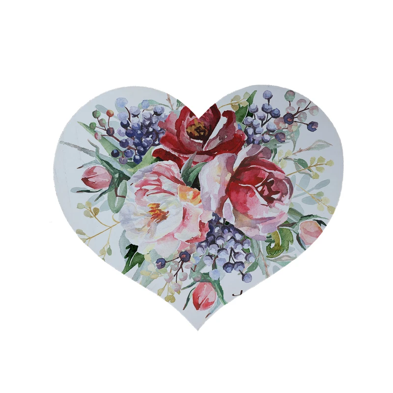 پادری مدل قلب طرح گل کد 5853 سایز 90x90 سانتی متر