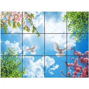 تایل سقفی آسمان مجازی طرح پرواز و آسمان کد 0900 سایز 60x60 سانتی متر مجموعه 12 عددی