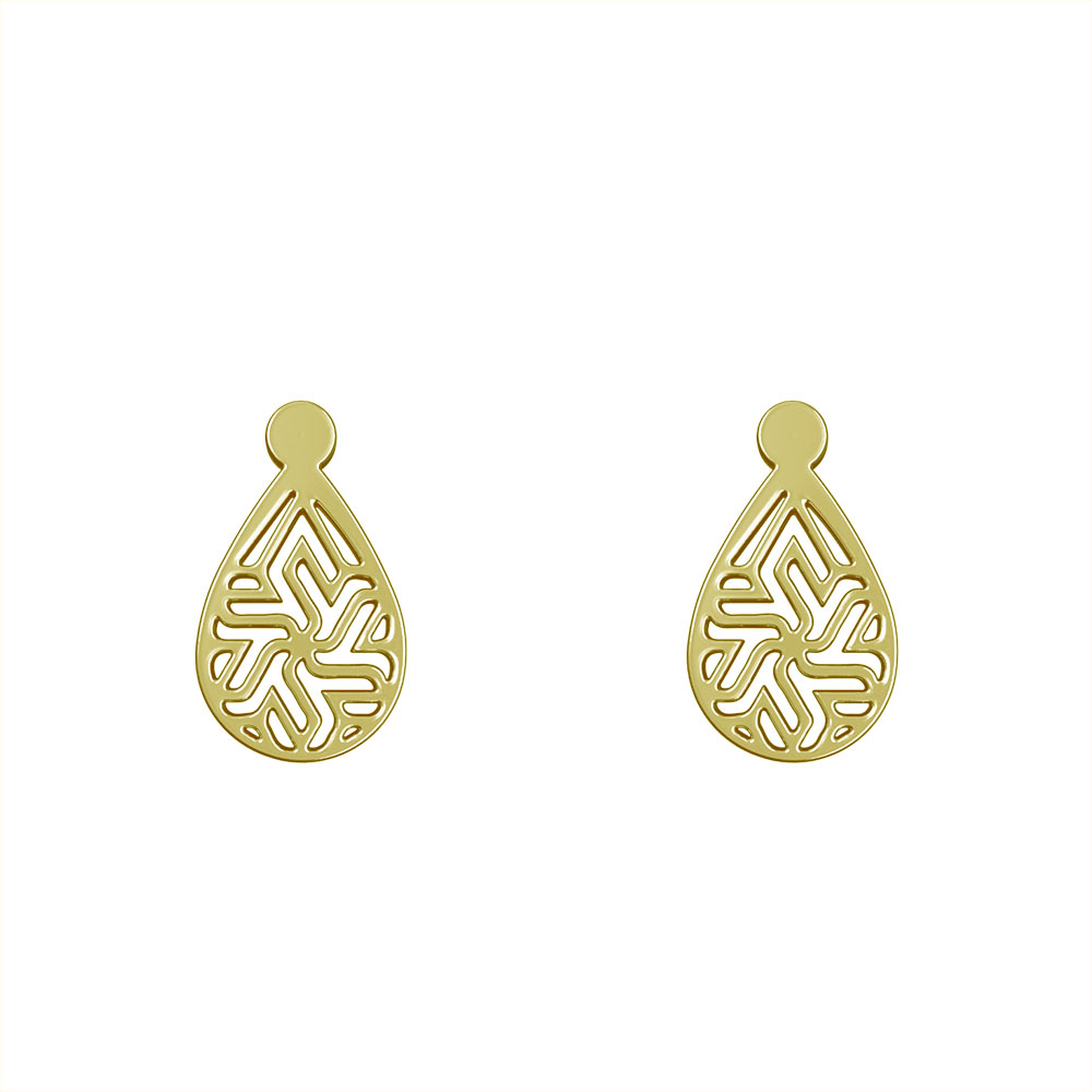 گوشواره طلا 18 عیار زنانه مدوپد مدل هندسی کد GA1-13444