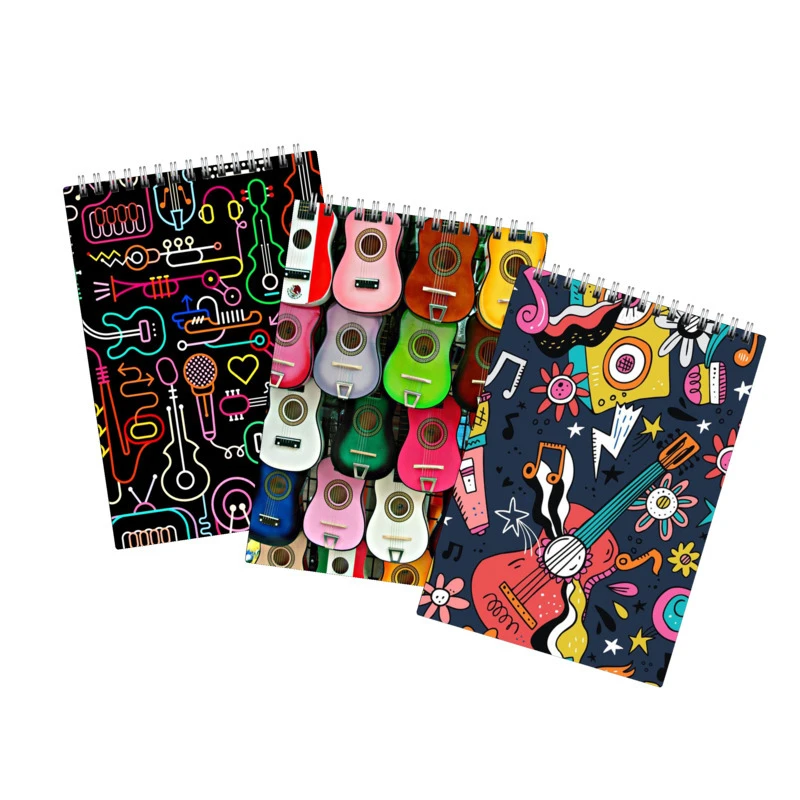دفتر نقاشی 40 برگ لالالی لو طرح گیتار فانتزی کد 88 مجموعه 3 عددی