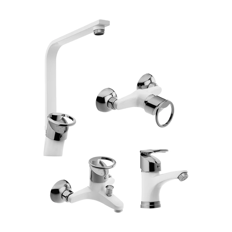 ست شیرآلات شیرالات بهداشتی و ساختمانی توفیق مدل تنسو النگویی مجموعه 4 عددی