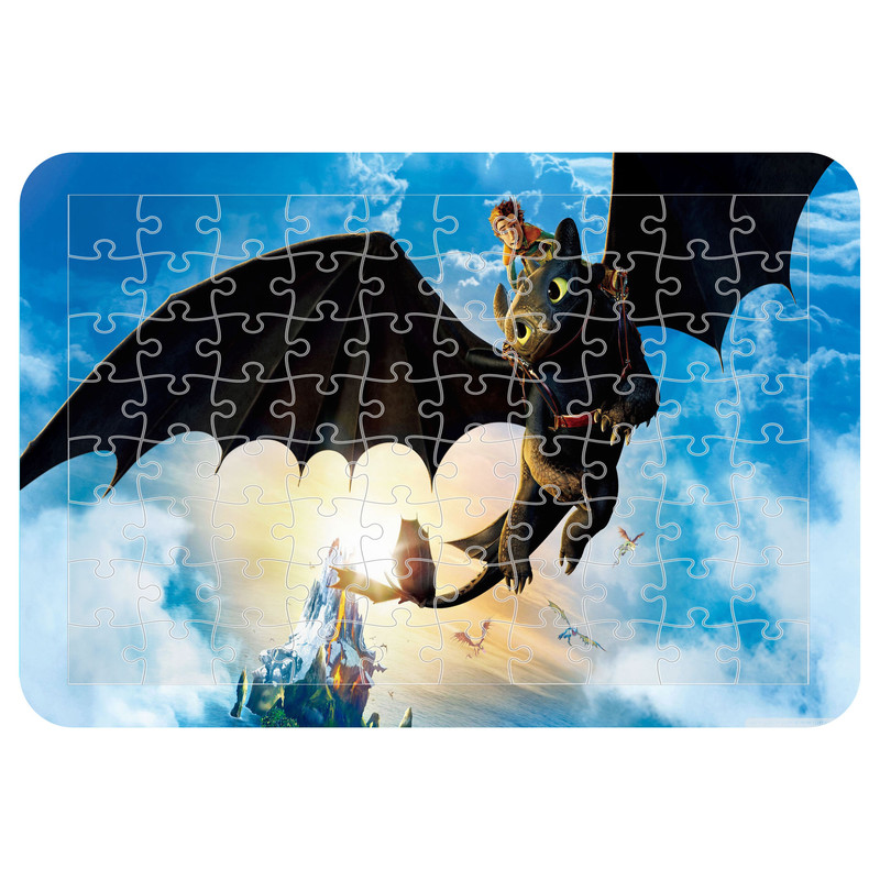 پازل 54 تکه اطلس آبی  طرح کارتون اژدها سواران مدل P1754