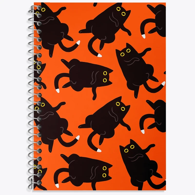 دفتر زبان 50 برگ خندالو مدل سه خط طرح گربه (Cat) کد N721