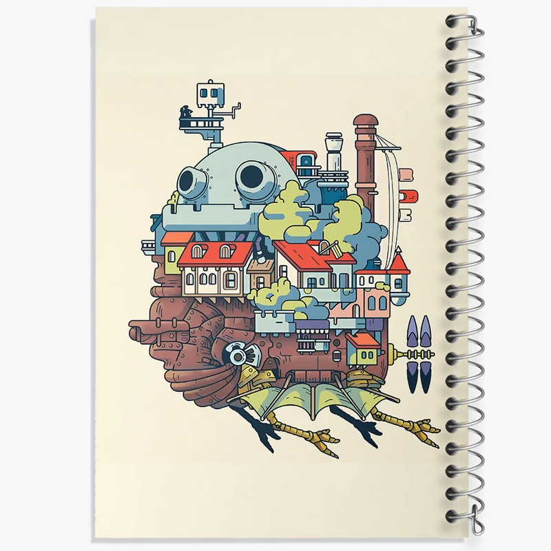 دفتر مشق 100 برگ خندالو طرح انیمه قلعه متحرک هاول کد N5744