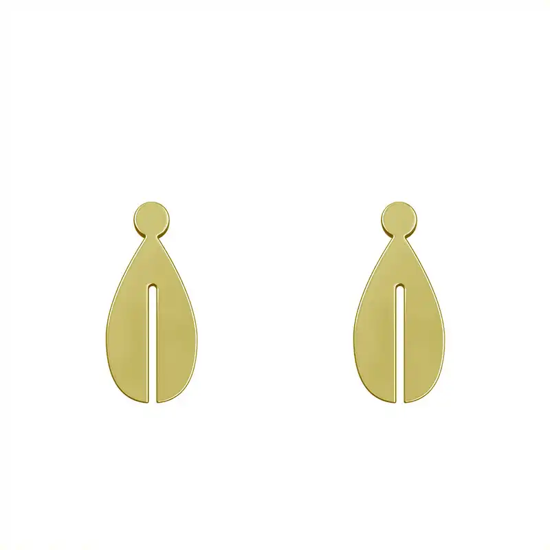 گوشواره طلا 18 عیار زنانه مدوپد مدل برگ کد GA1-15950