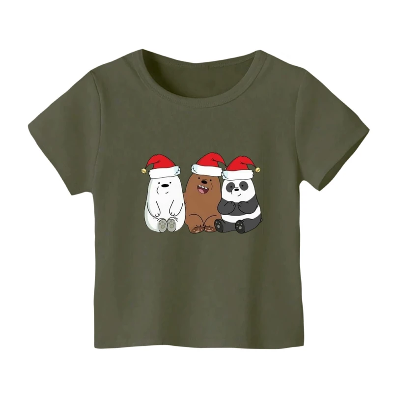 تی شرت آستین کوتاه بچگانه مدل خرس کریسمس کد 8