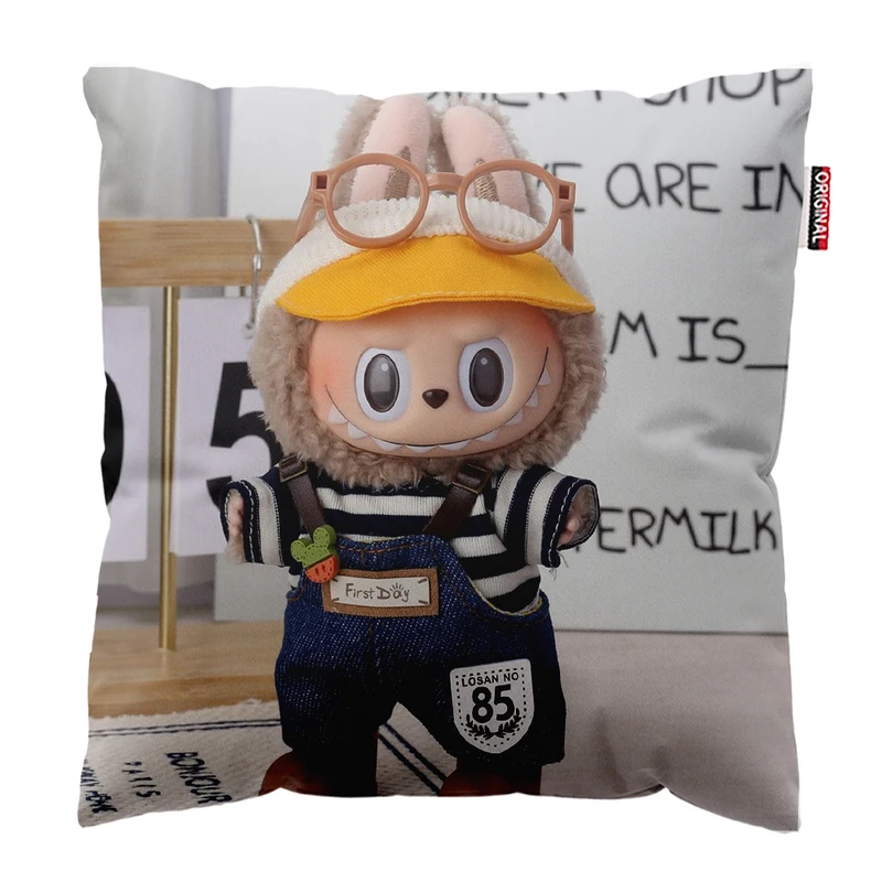 کوسن پاد آفرین مدل عروسک لبوبو کد PK401841 سایز 40*40 سانتی متر