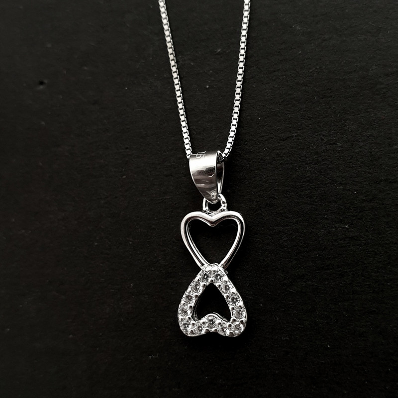 نیم ست نقره زنانه مدل دو قلب کد A367