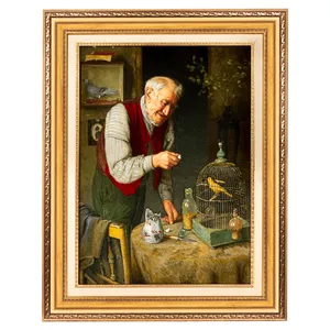 تابلو فرش دستباف سی پرشیا مدل پیرمرد و قناری کد 902776