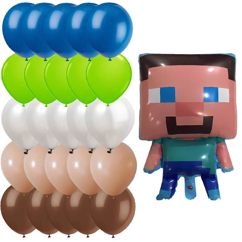 بادکنک مستر تم طرح ماینکرافت بسته 26 عددی بادکنک مستر تم طرح ماینکرافت بسته 26 عددی