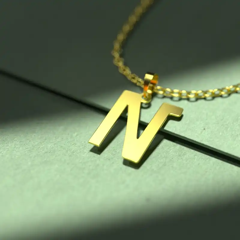 گردنبند طلا 18 عیار زنانه مدوپد مدل حرف N کد H3-1-1146