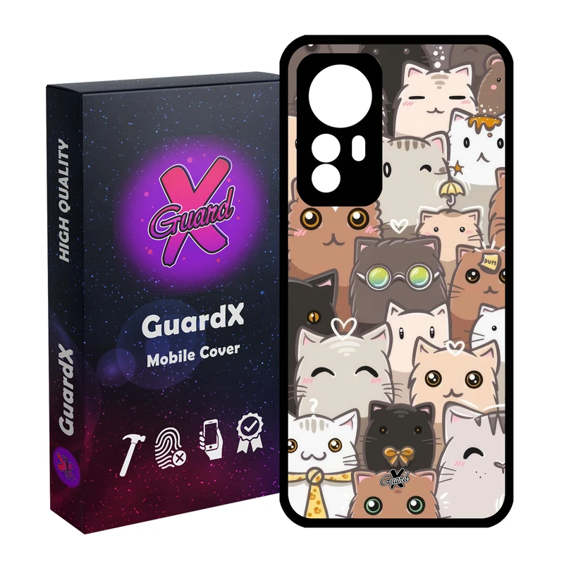 کاور گارد ایکس طرح Cat مدل Glass10674 مناسب برای گوشی موبایل شیائومی Redmi Note 12S
