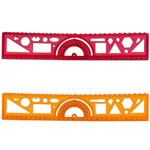 خط‌کش 30 سانتی‌متری مدل نقاله دار ژله ای بسته 2 عددی