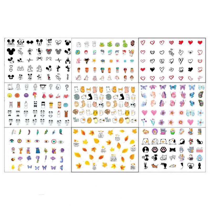 برچسب لنز ناخن مدل ML1000 بسته 9 عددی