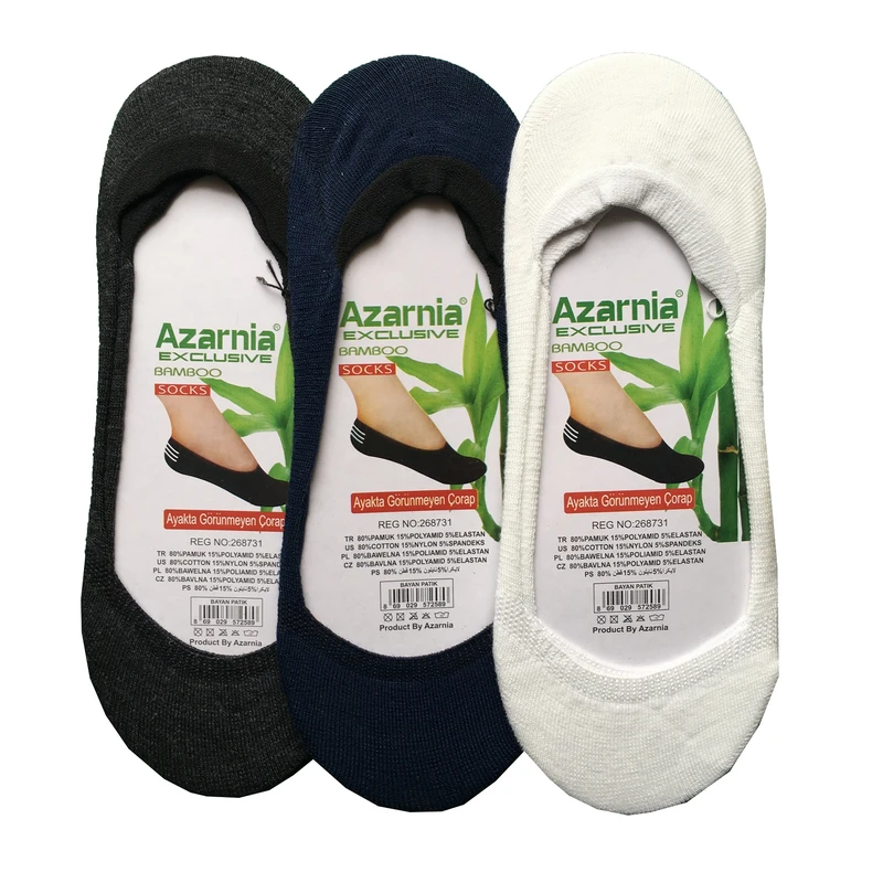 جوراب کالج زنانه مدل رو انگشتی پشت ژله ای میکس کد 402-101 بسته 3 عددی