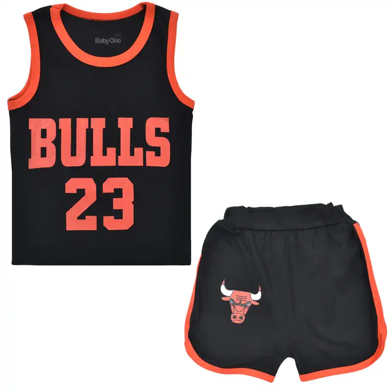 ست تاپ و شلوارک نوزادی بی بی وان مدل بسکتبال کد 04