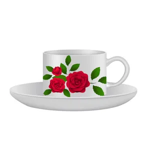 فنجان و نعلبکی مدل گل  رز کد cp5