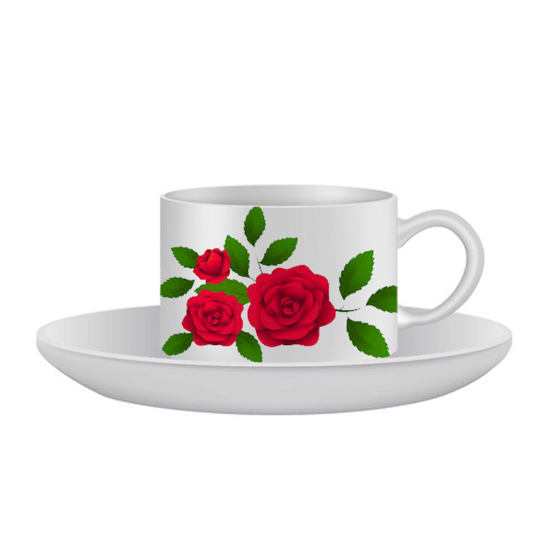 فنجان و نعلبکی مدل گل رز کد cp5
