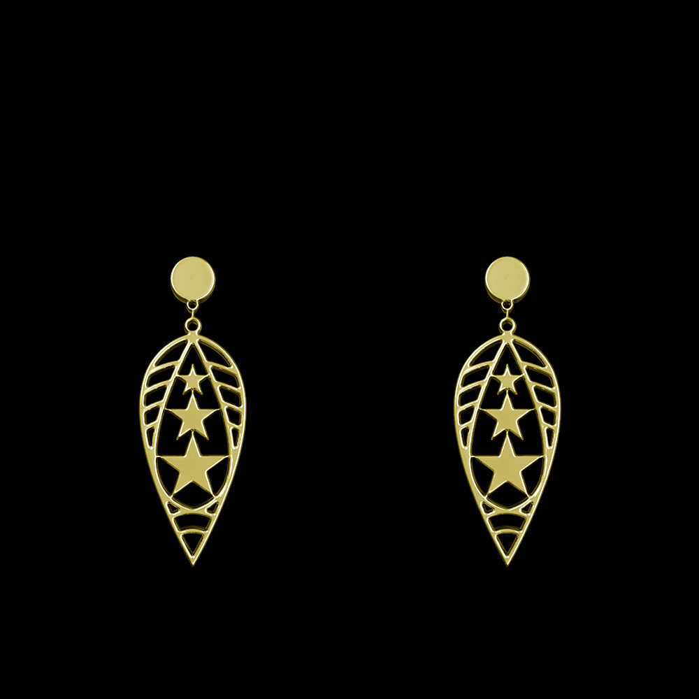 گوشواره طلا 18 عیار زنانه مدوپد مدل هندسی کد GA1-14450