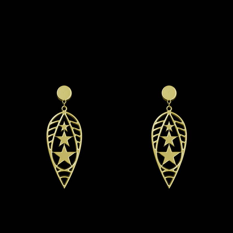 گوشواره طلا 18 عیار زنانه مدوپد مدل هندسی کد GA1-14450