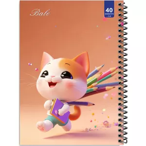 دفتر نقاشی 40 برگ انتشارات بله طرح گربه کوچولو و مداد رنگی کد A4-K317